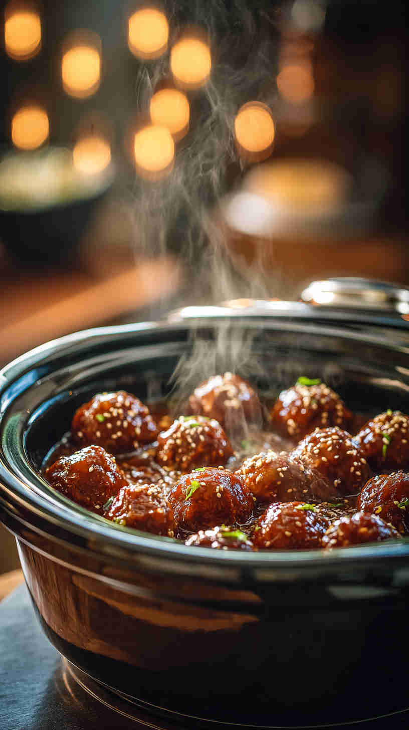 Slow Cooker Sweet and Spicy Party Meatballs