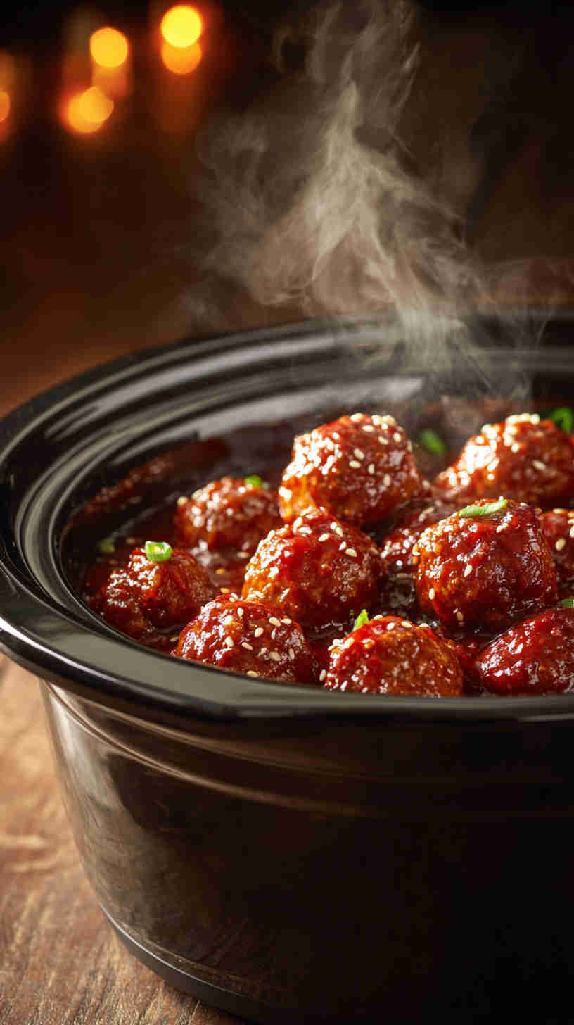 Slow Cooker Sweet and Spicy Party Meatballs