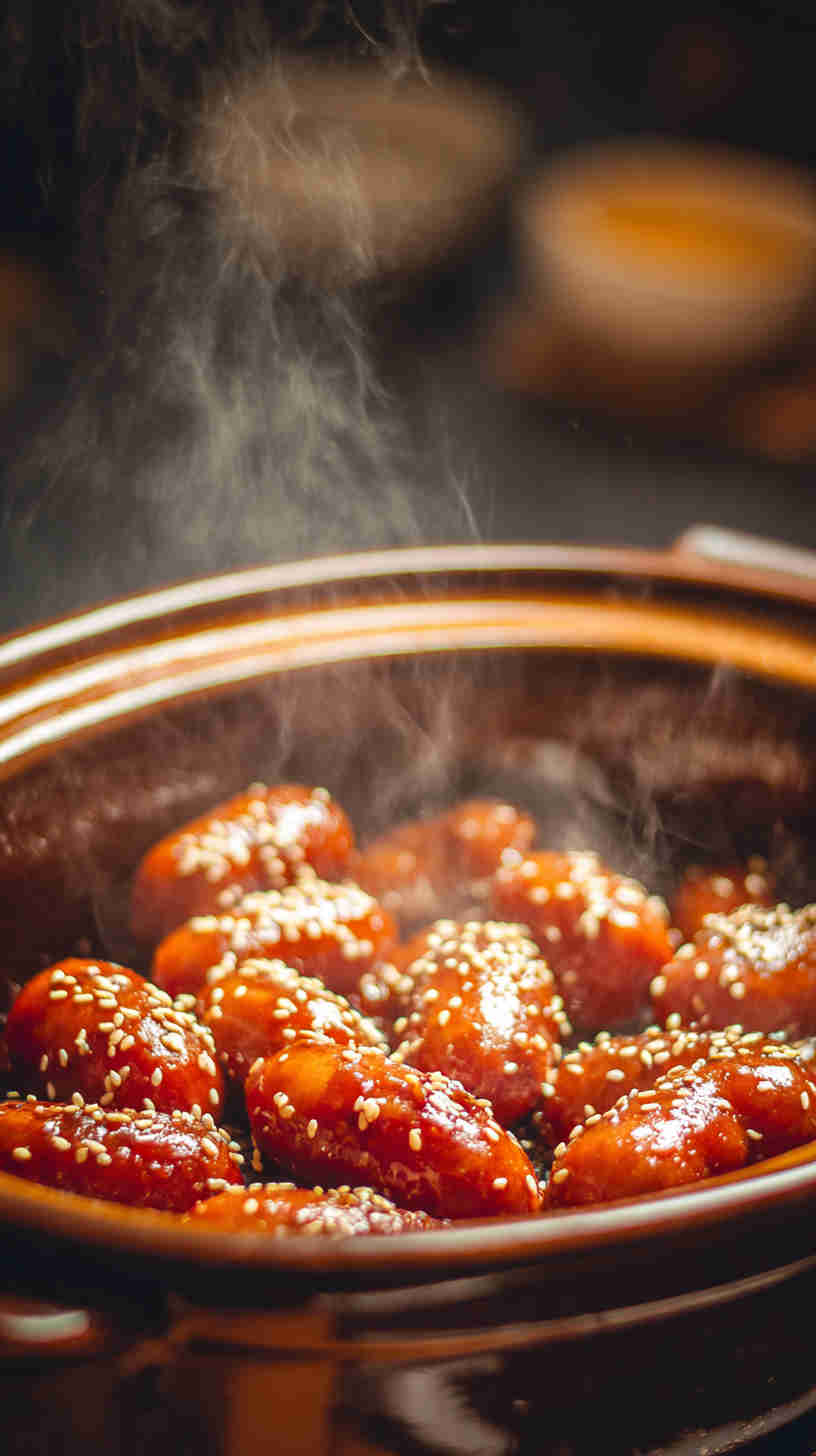 Slow Cooker Teriyaki Cocktail Sausages
