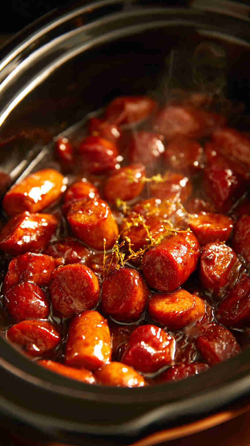 Slow Cooker Teriyaki Cocktail Sausages