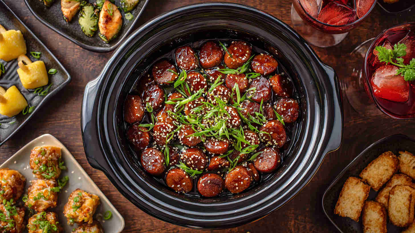 Slow Cooker Teriyaki Cocktail Sausages