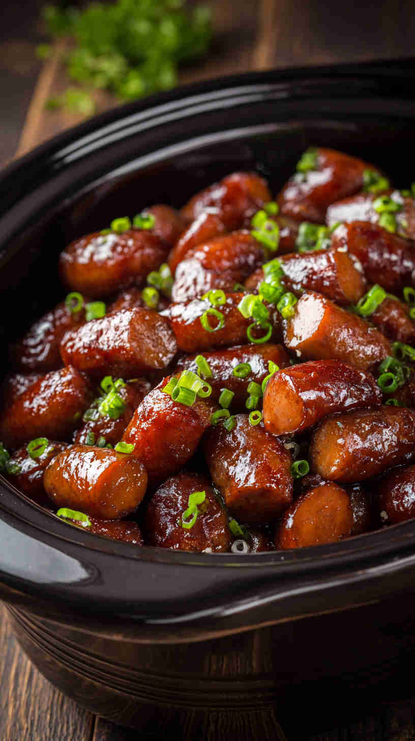 Slow Cooker Teriyaki Cocktail Sausages