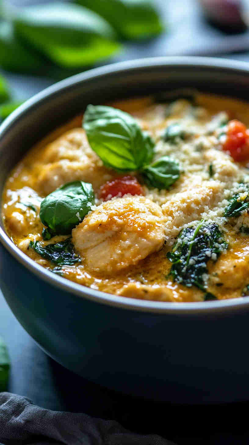Slow Cooker Tuscan Chicken with Spinach