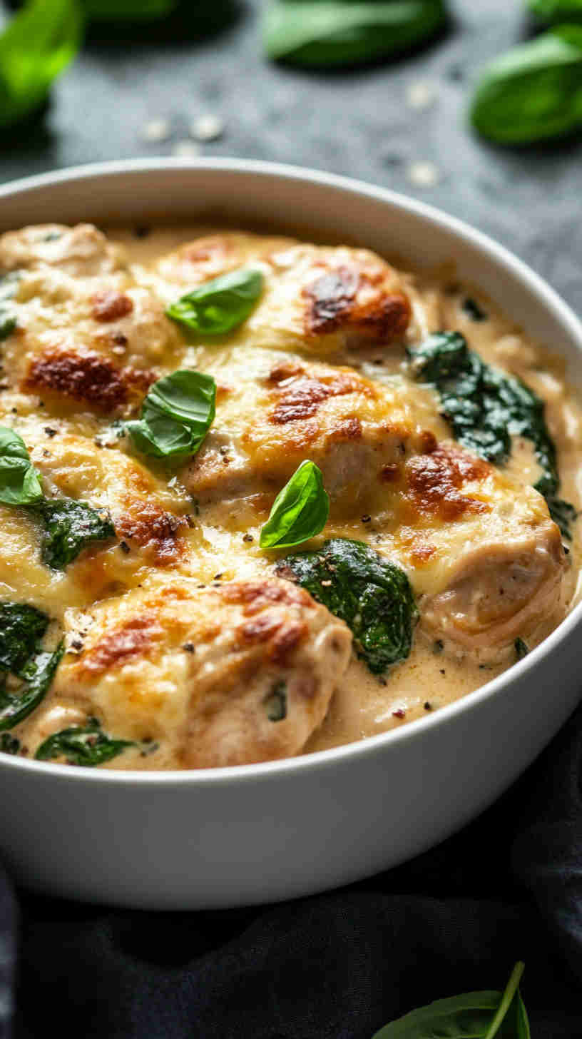 Slow Cooker Tuscan Chicken with Spinach