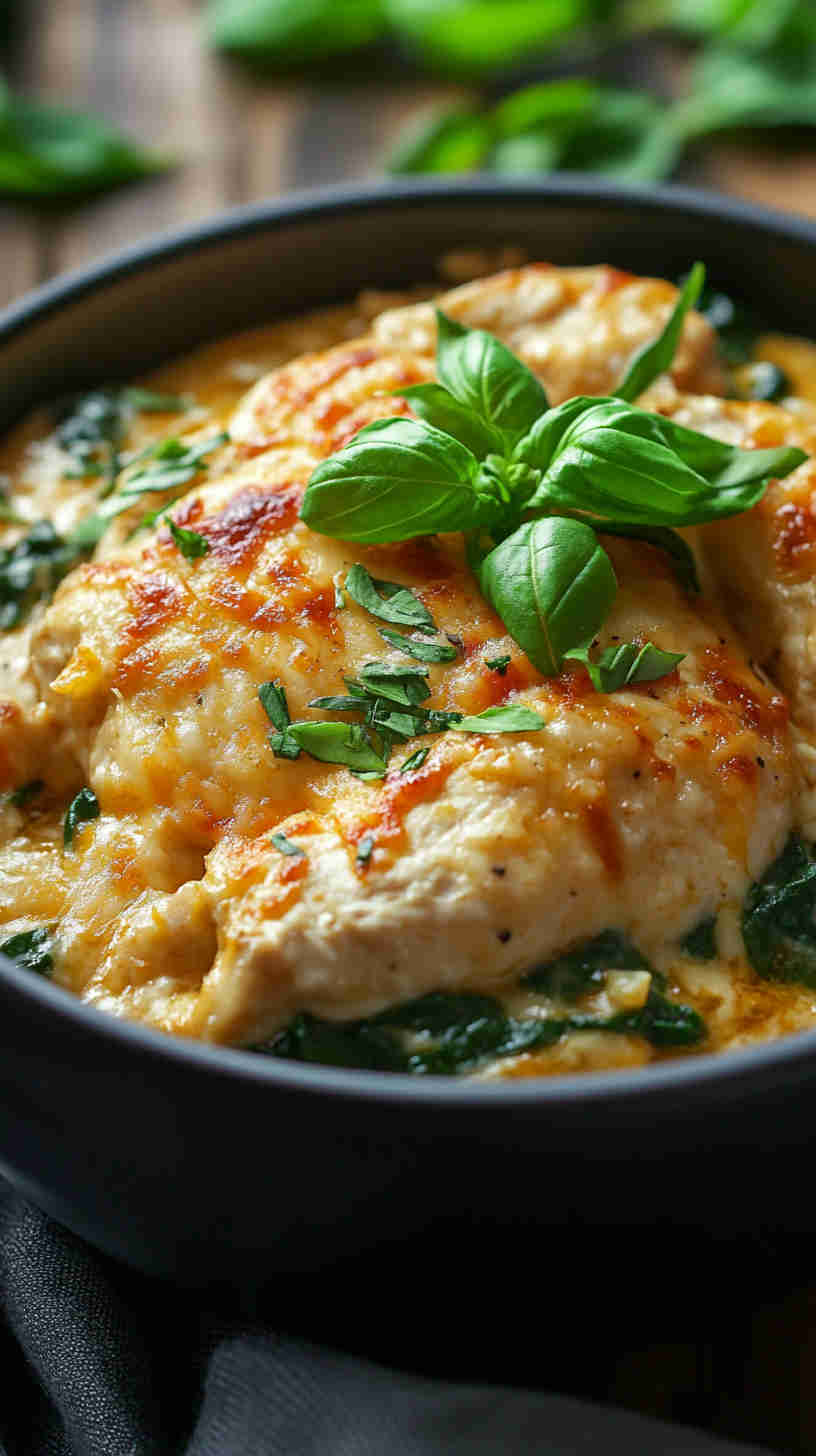 Slow Cooker Tuscan Chicken with Spinach