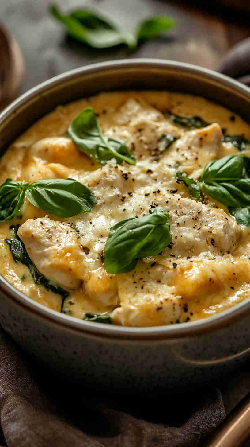 Slow Cooker Tuscan Chicken with Spinach