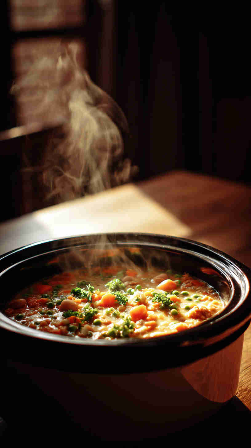 Slow Cooker Tuscan White Bean Soup