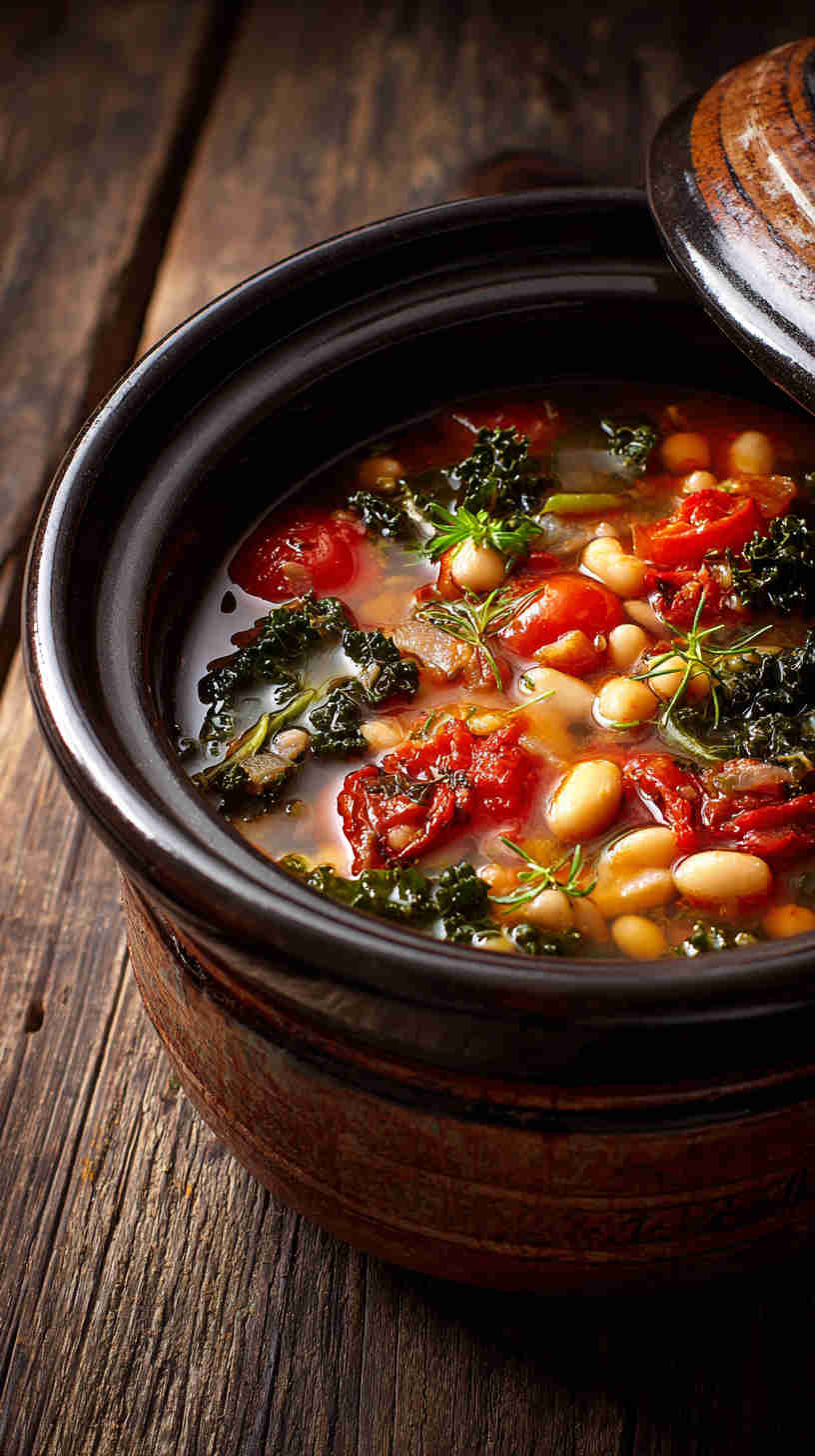 Slow Cooker Tuscan White Bean Soup