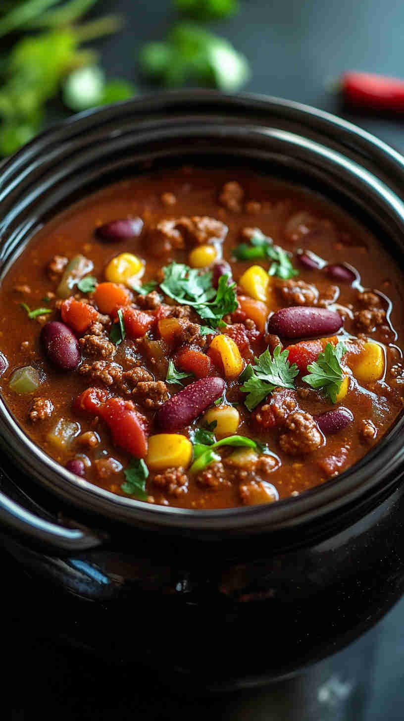 Smoky and Spicy Slow Cooker Chili