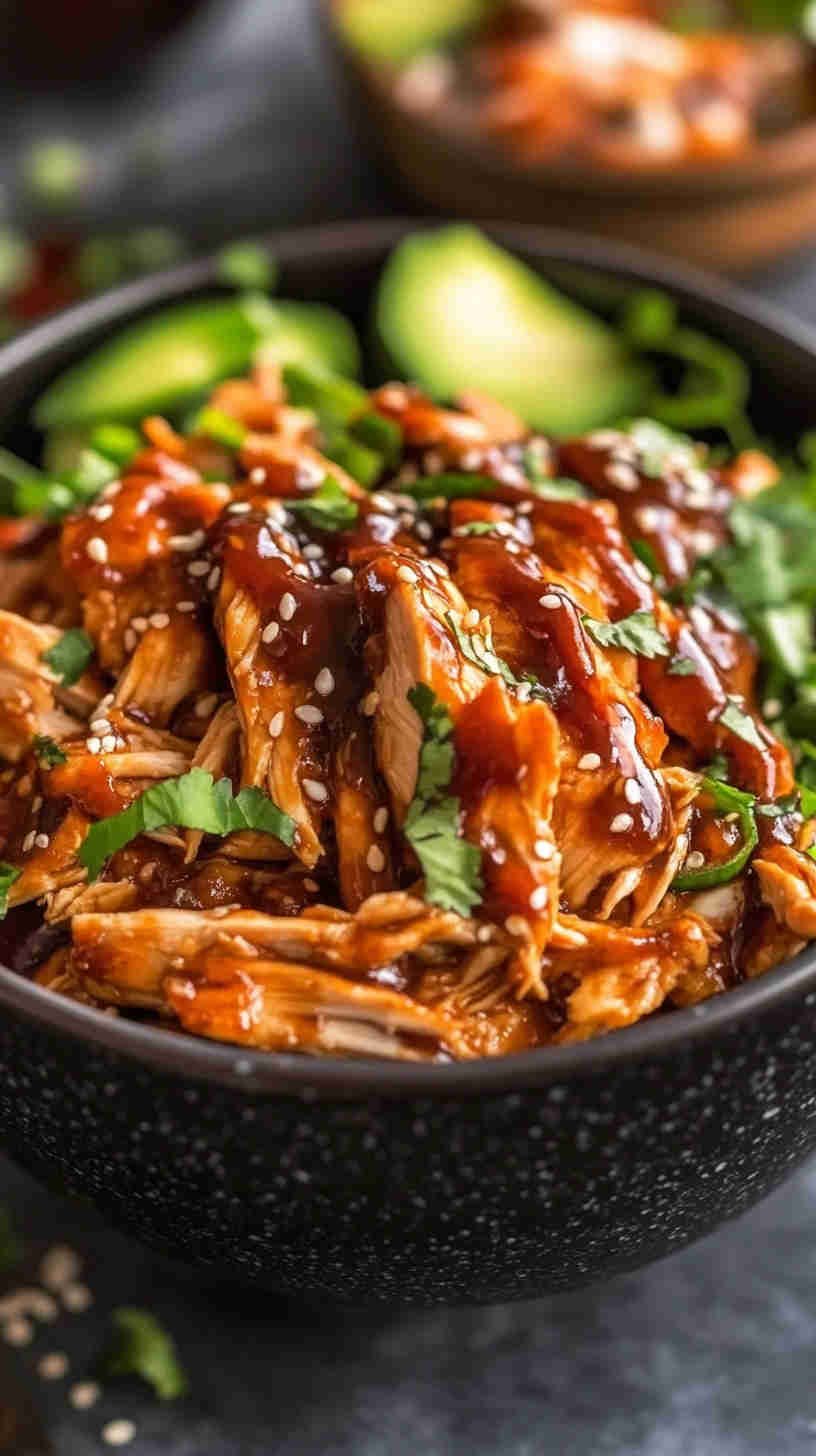 Spicy BBQ Pulled Chicken Bowls