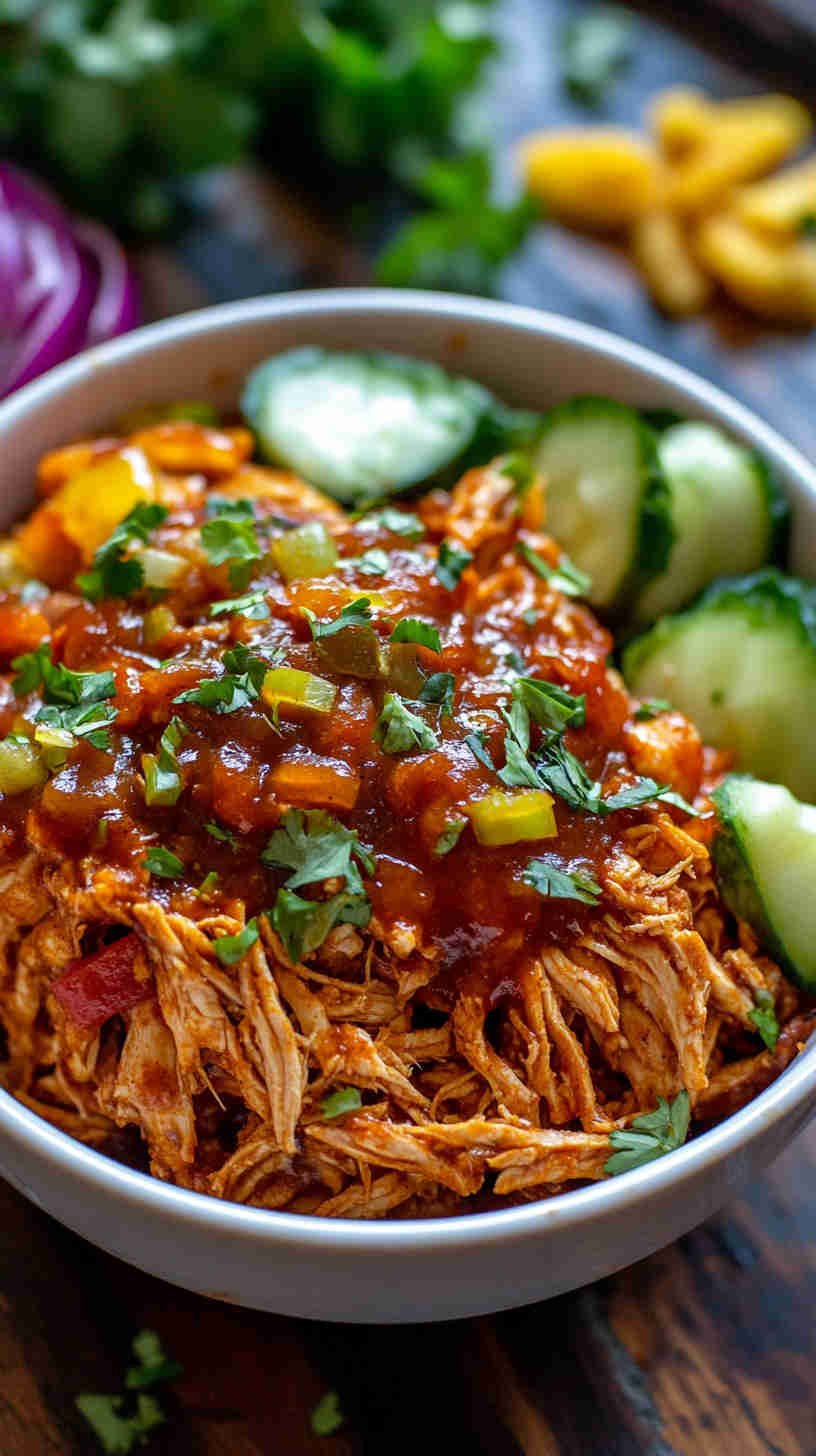 Spicy BBQ Pulled Chicken Bowls