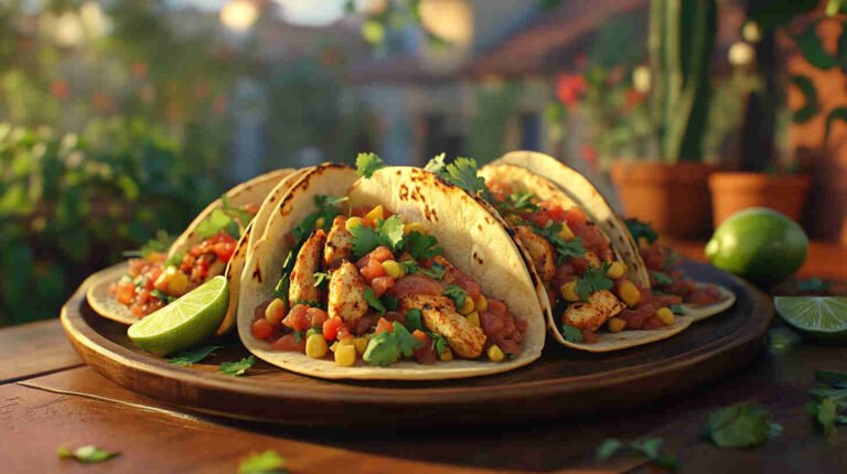 Spicy Chicken Tacos with Salsa Verde