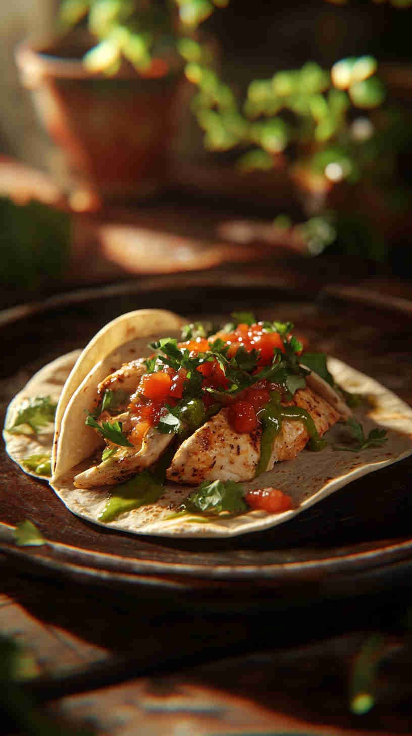 Spicy Chicken Tacos with Salsa Verde