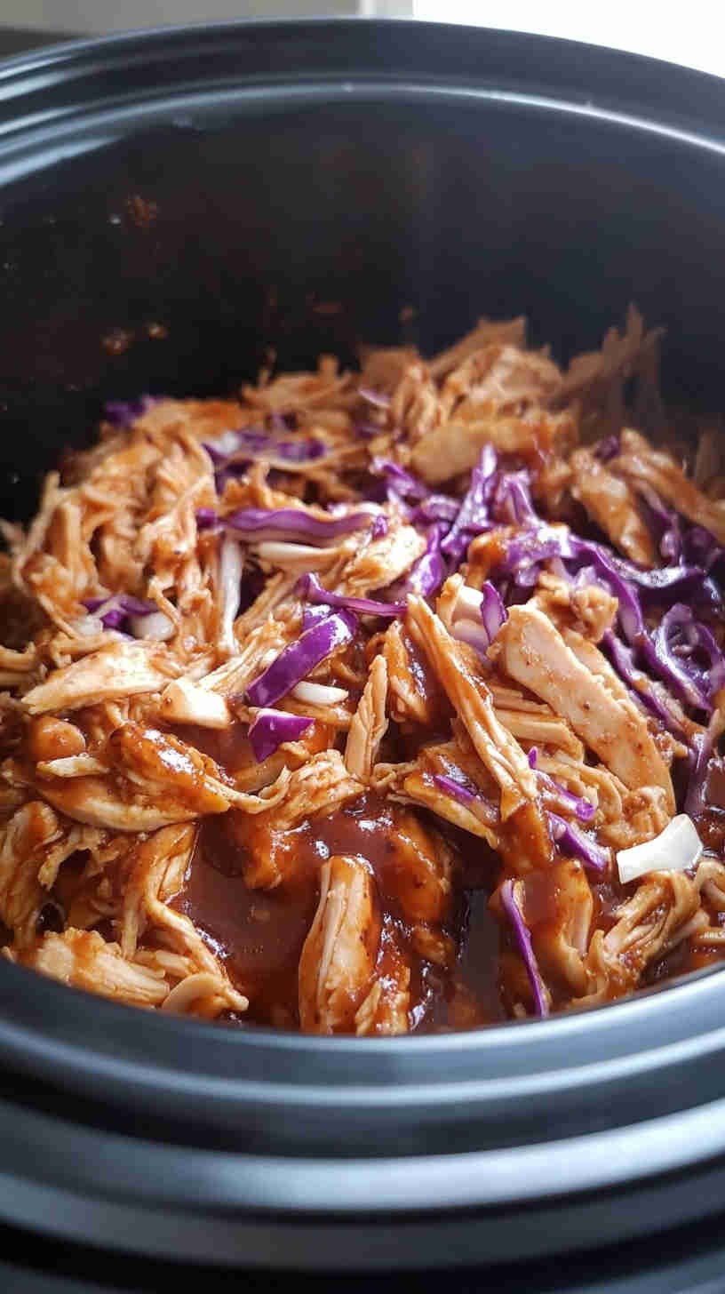 Sticky BBQ Pulled Chicken with Coleslaw