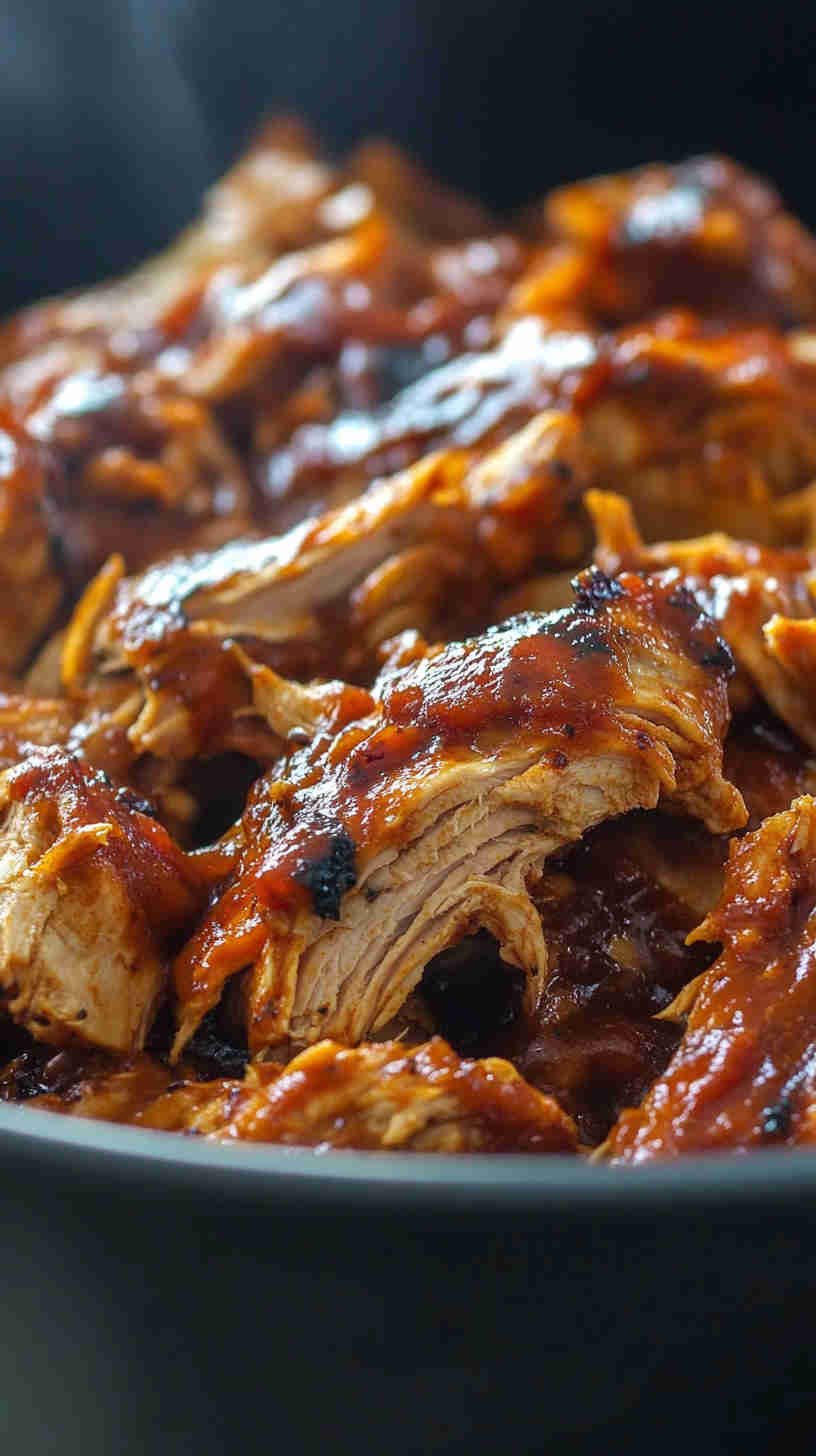 Sticky BBQ Pulled Chicken with Coleslaw