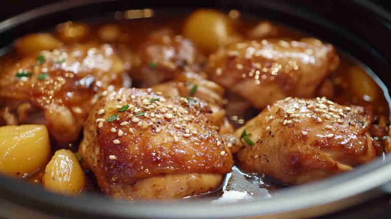 Sweet and Savory Apricot Chicken in the Slow Cooker