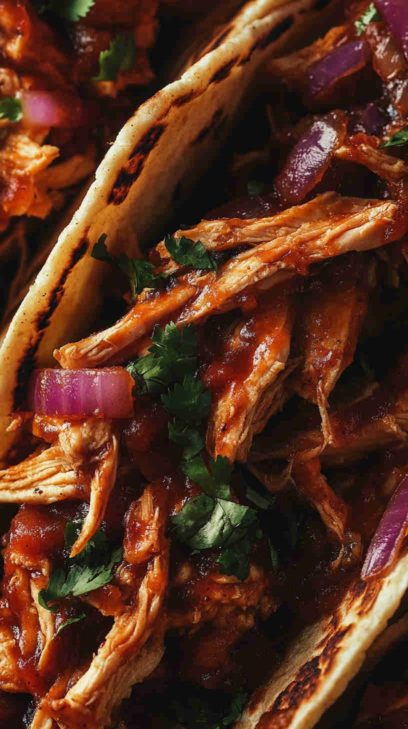 Tangy BBQ Pulled Chicken Tacos