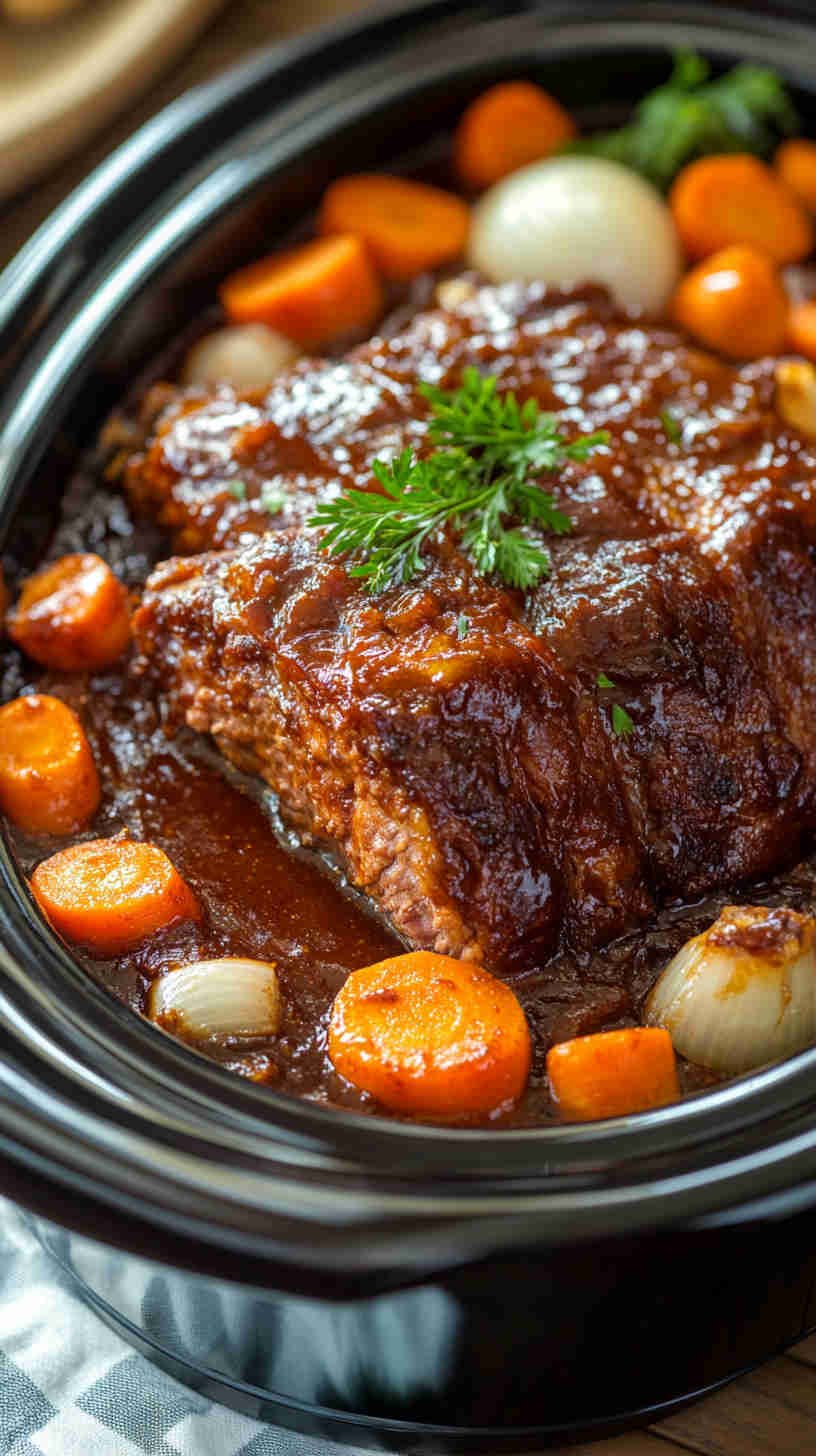 Tender BBQ Pork Roast in the Slow Cooker