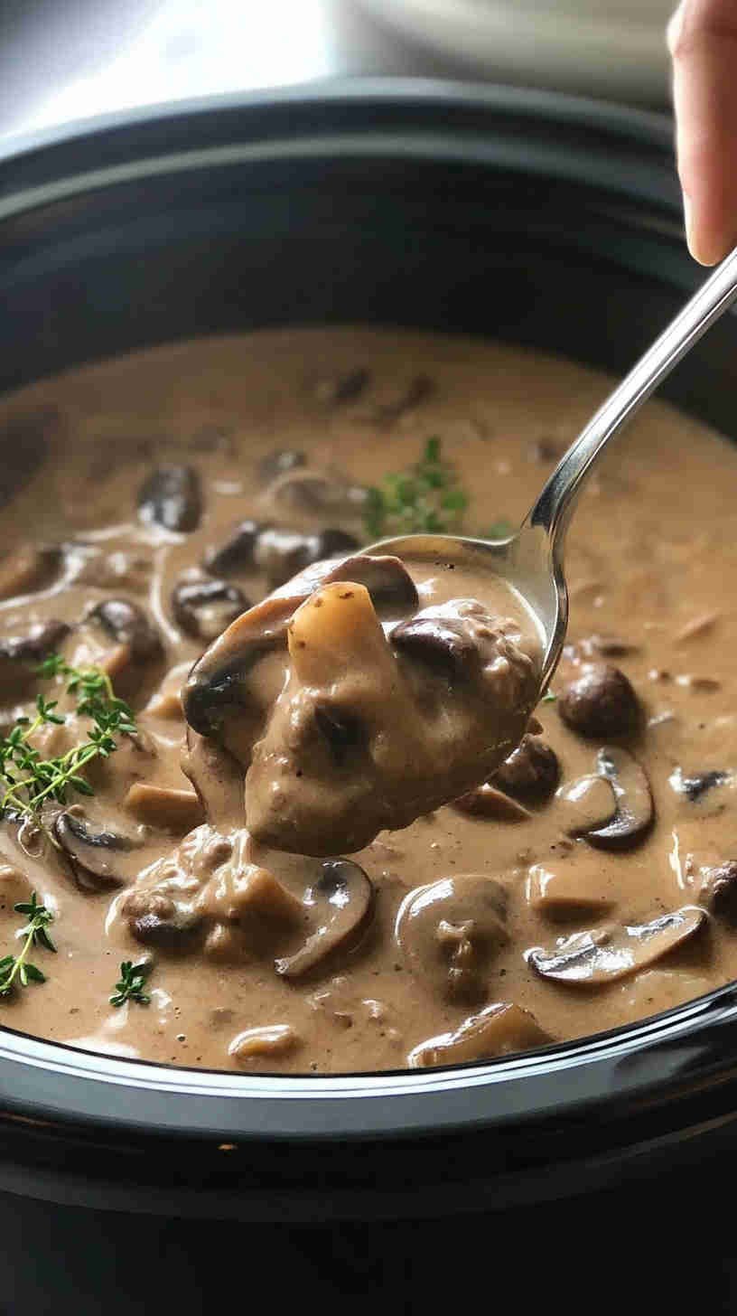Tender Beef Stroganoff Made in a Slow Cooker