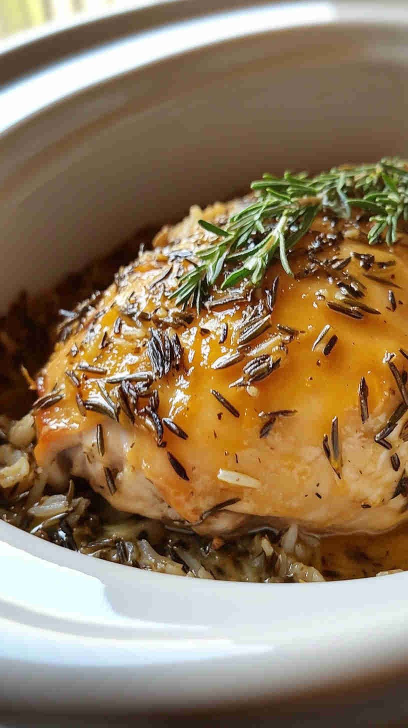 Tender Crockpot Lemon Herb Chicken