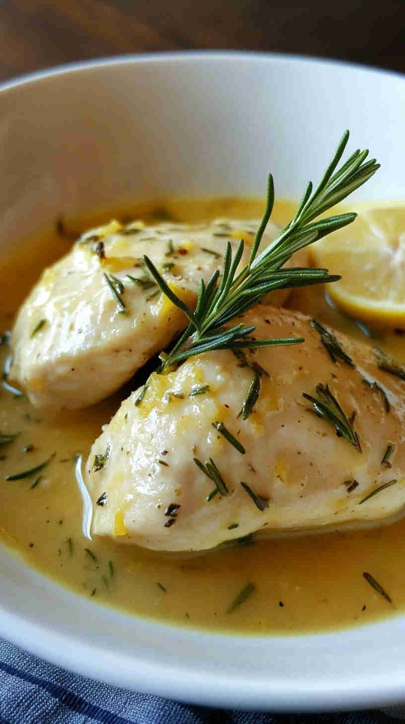 Tender Crockpot Lemon Herb Chicken