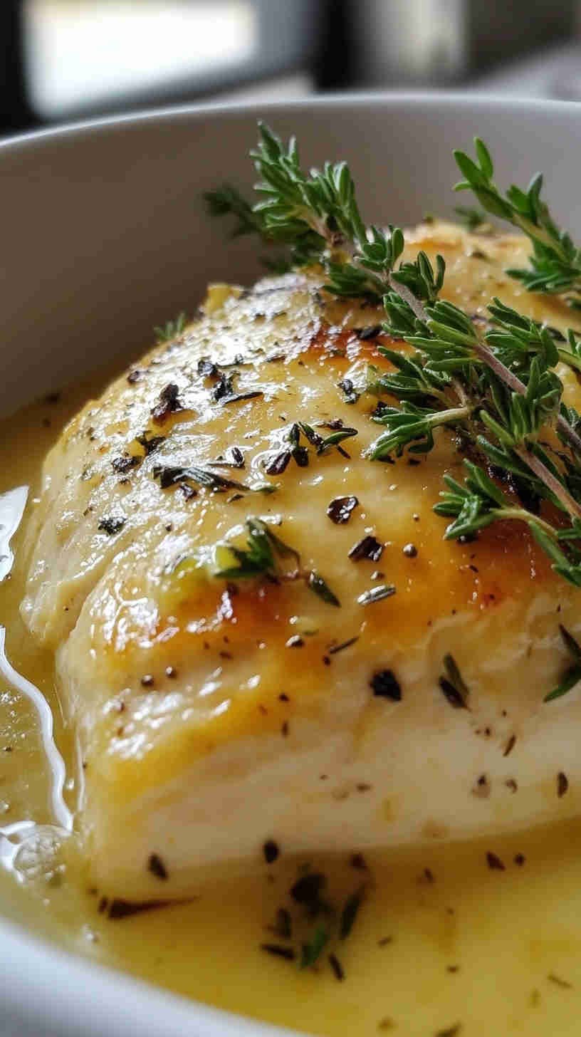 Tender Crockpot Lemon Herb Chicken