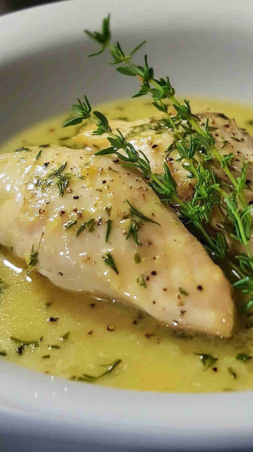 Tender Crockpot Lemon Herb Chicken