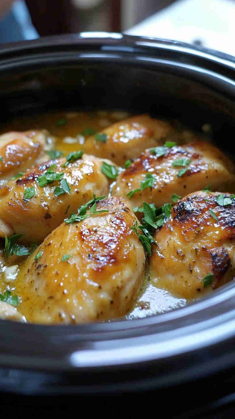 Tender Slow Cooker Garlic Parmesan Chicken