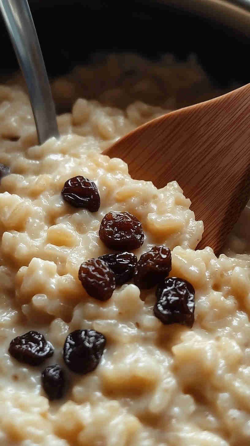 Warm & Cozy Slow Cooker Rice Pudding with Raisins