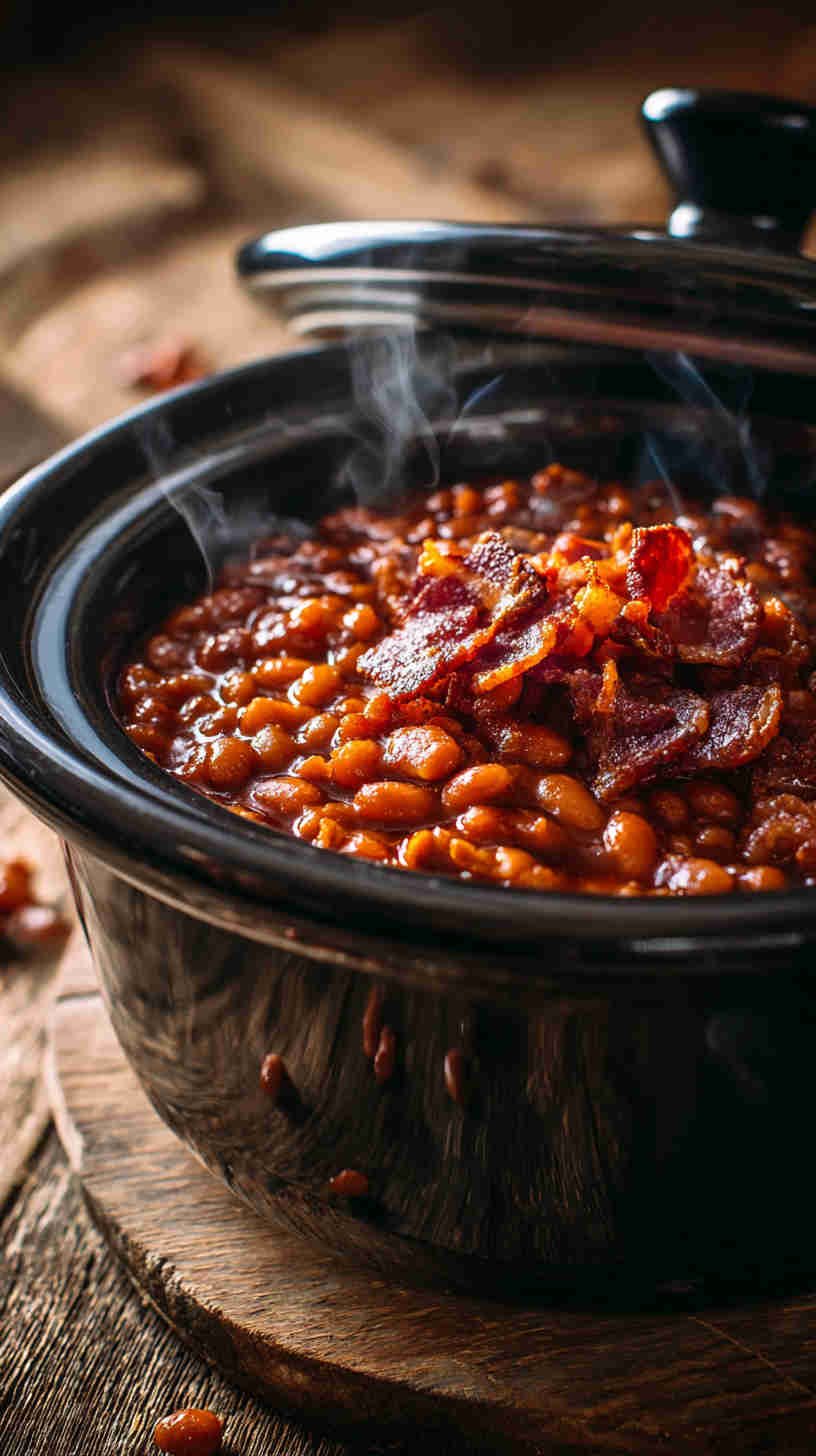 Crockpot BBQ Baked Beans with Bacon