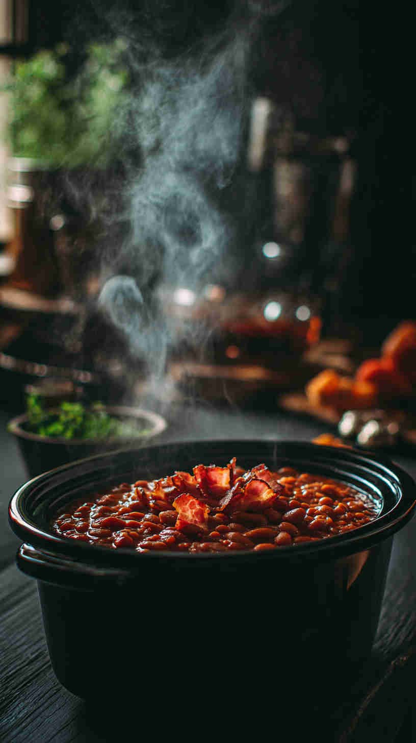 Crockpot BBQ Baked Beans with Bacon