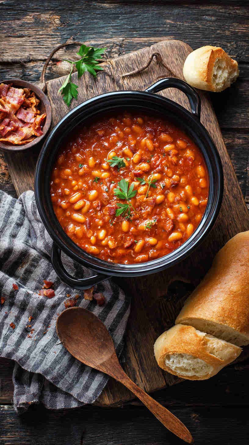 Crockpot BBQ Baked Beans with Bacon