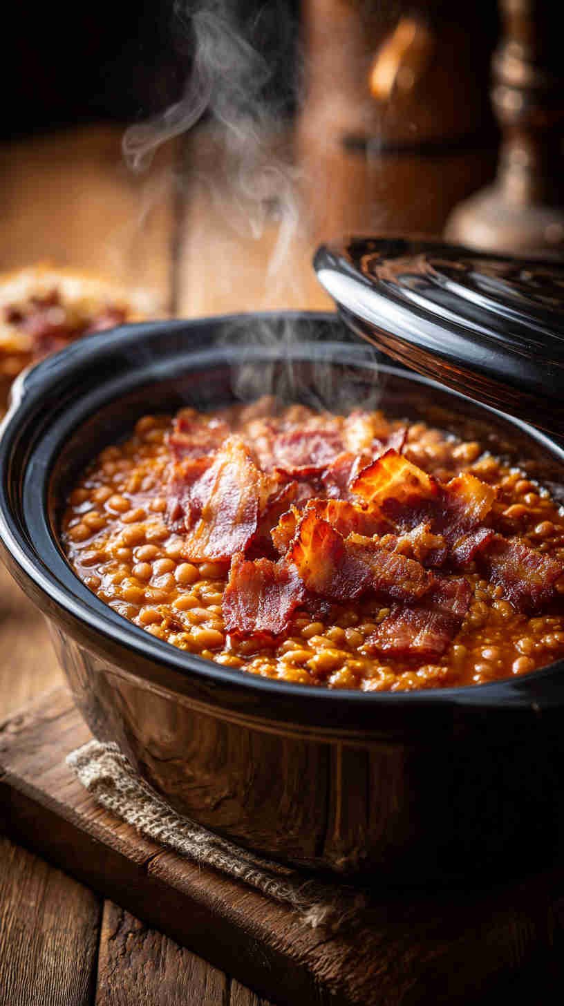 Crockpot BBQ Baked Beans with Bacon