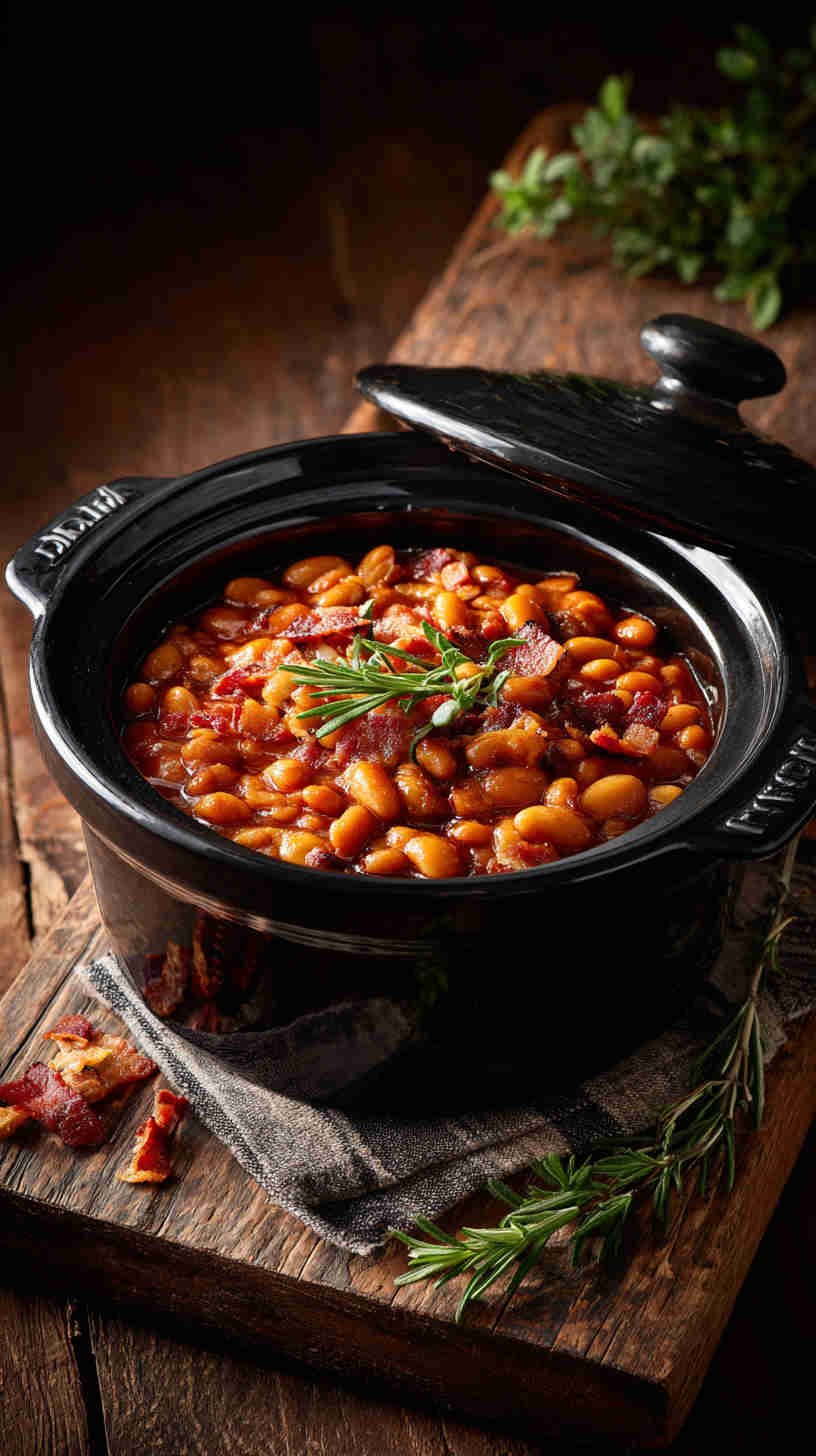 Crockpot BBQ Baked Beans with Bacon