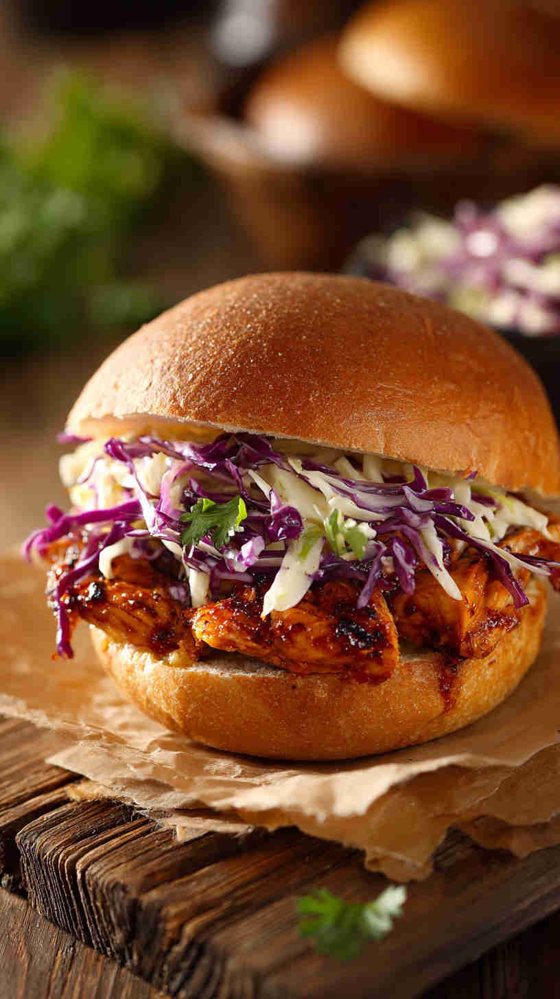 Crockpot BBQ Chicken Sandwiches