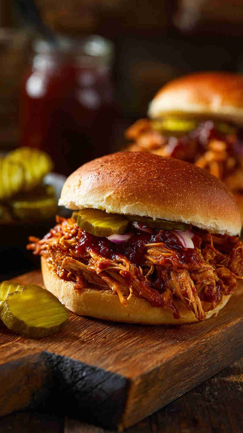 Crockpot BBQ Chicken Sandwiches