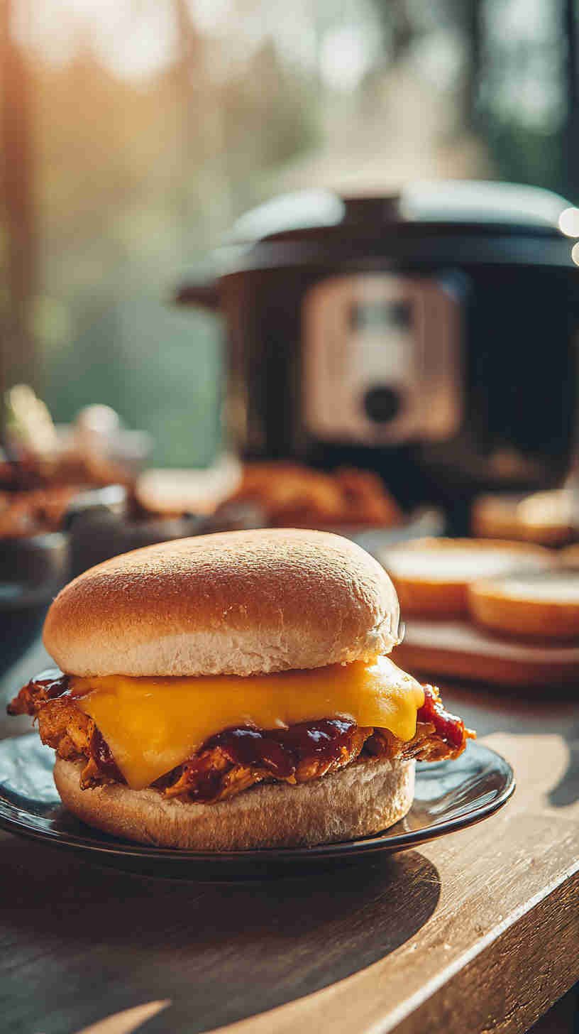 Crockpot BBQ Chicken Sandwiches