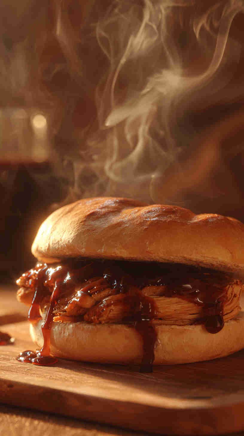 Crockpot BBQ Chicken Sandwiches