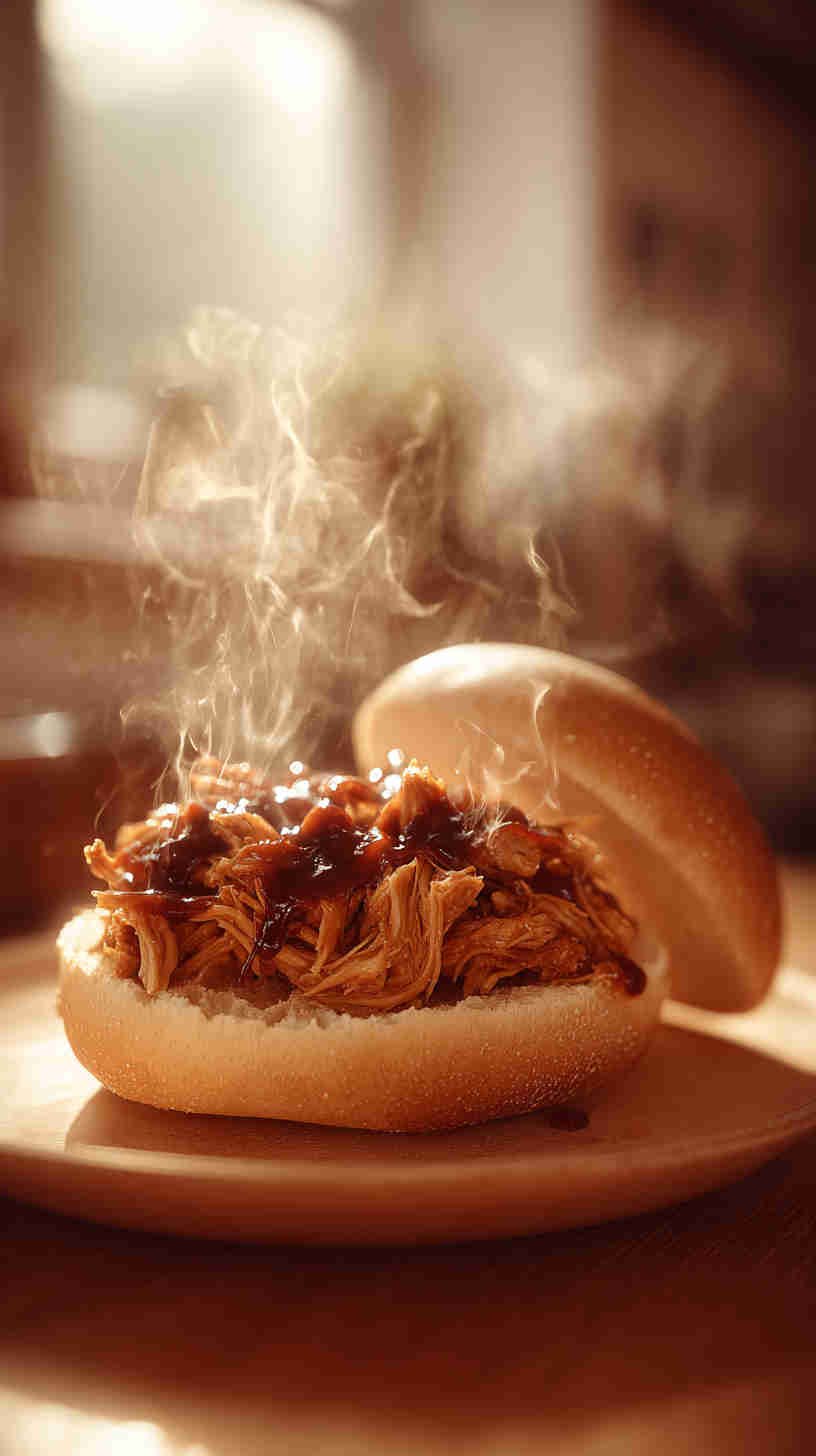 Crockpot BBQ Chicken Sandwiches
