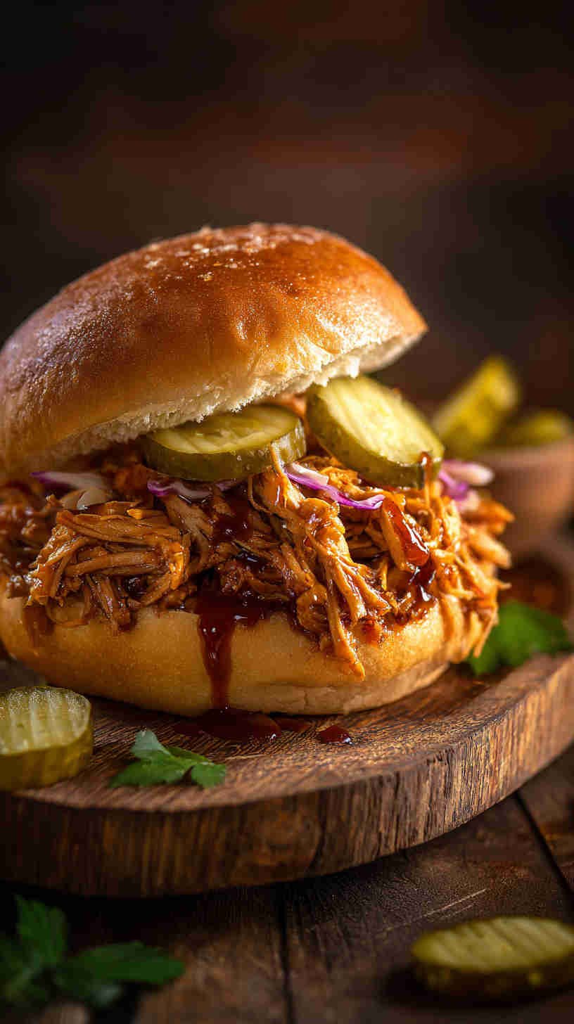 Crockpot BBQ Chicken Sandwiches