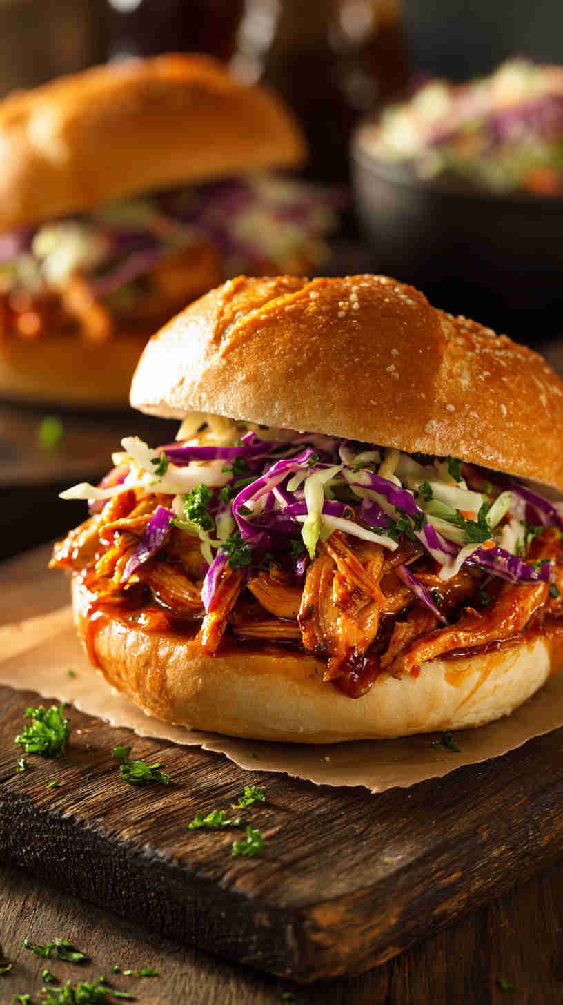Crockpot BBQ Chicken Sandwiches