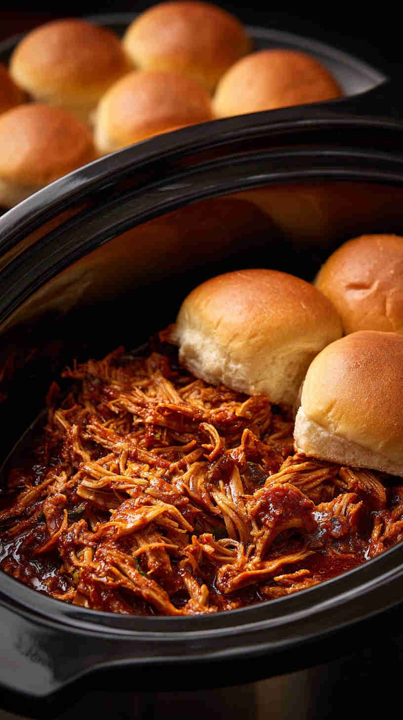 Crockpot BBQ Shredded Beef Sliders
