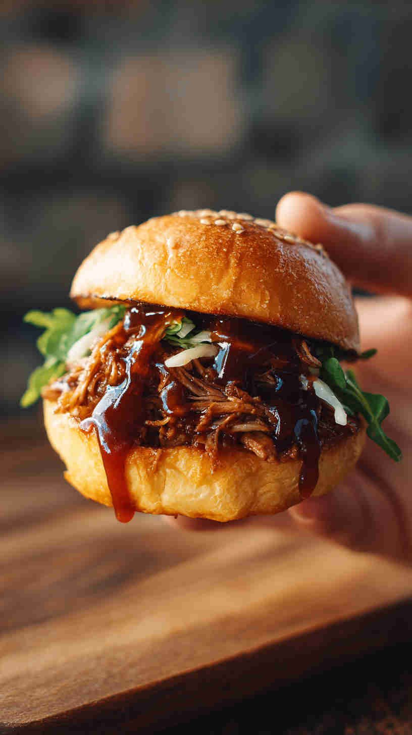 Crockpot BBQ Shredded Beef Sliders