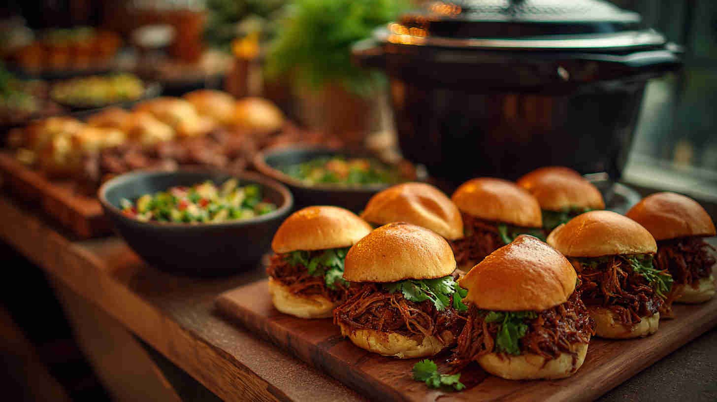 Crockpot BBQ Shredded Beef Sliders