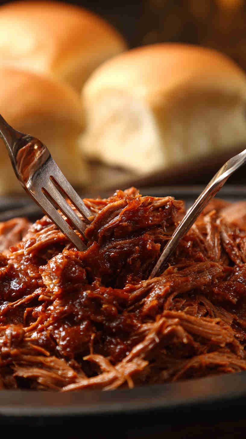 Crockpot BBQ Shredded Beef Sliders