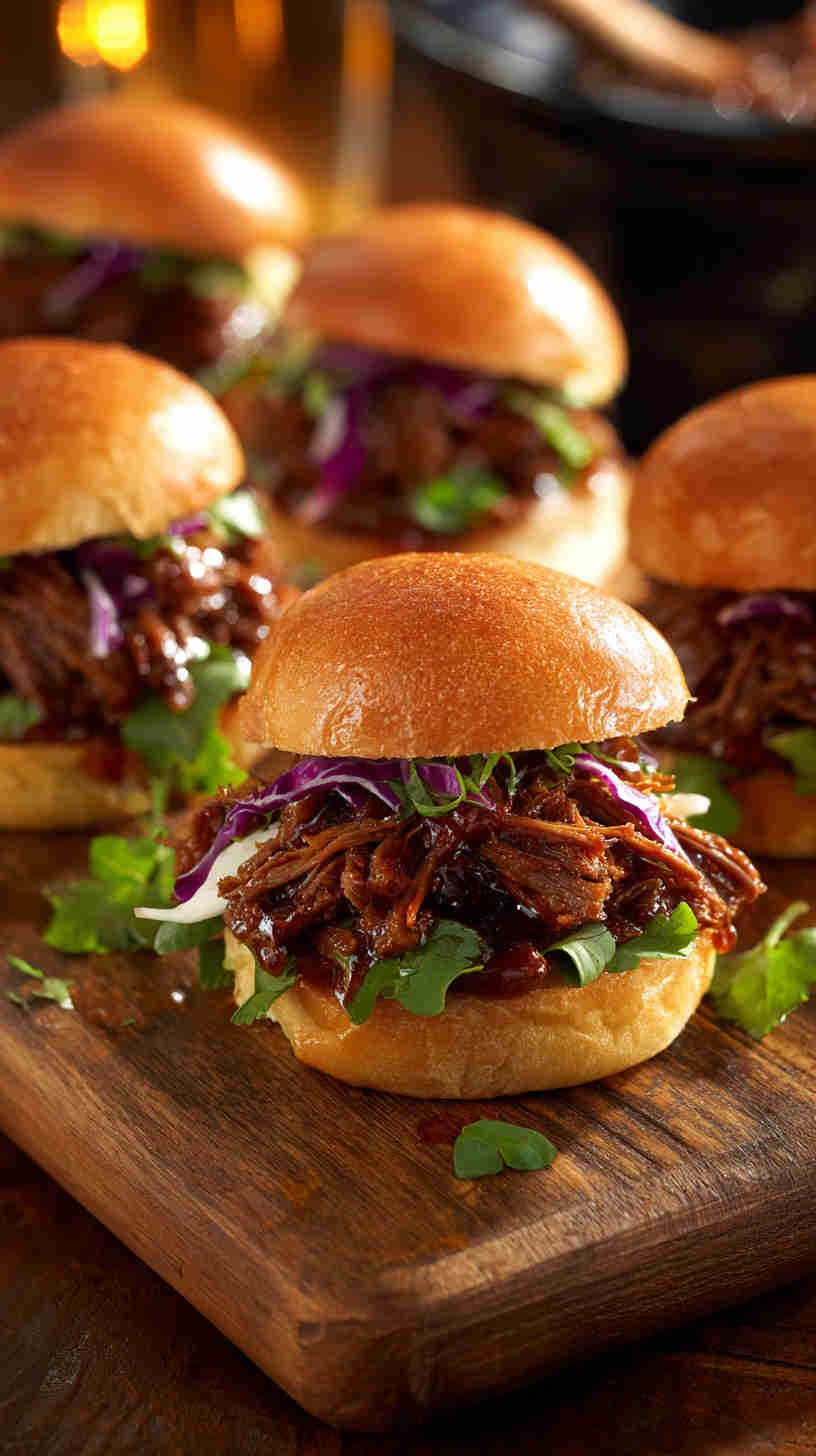 Crockpot BBQ Shredded Beef Sliders