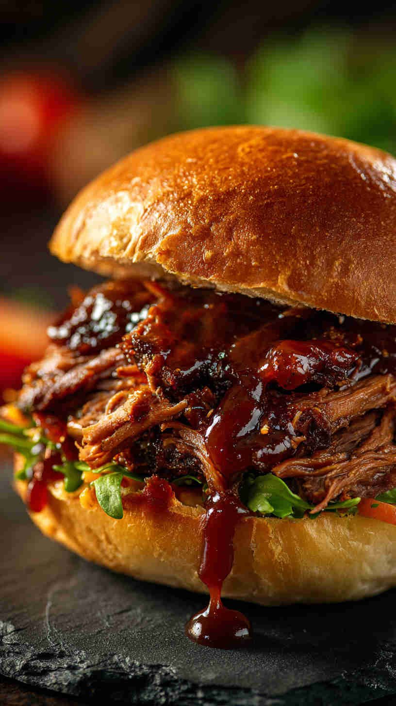 Crockpot BBQ Shredded Beef Sliders