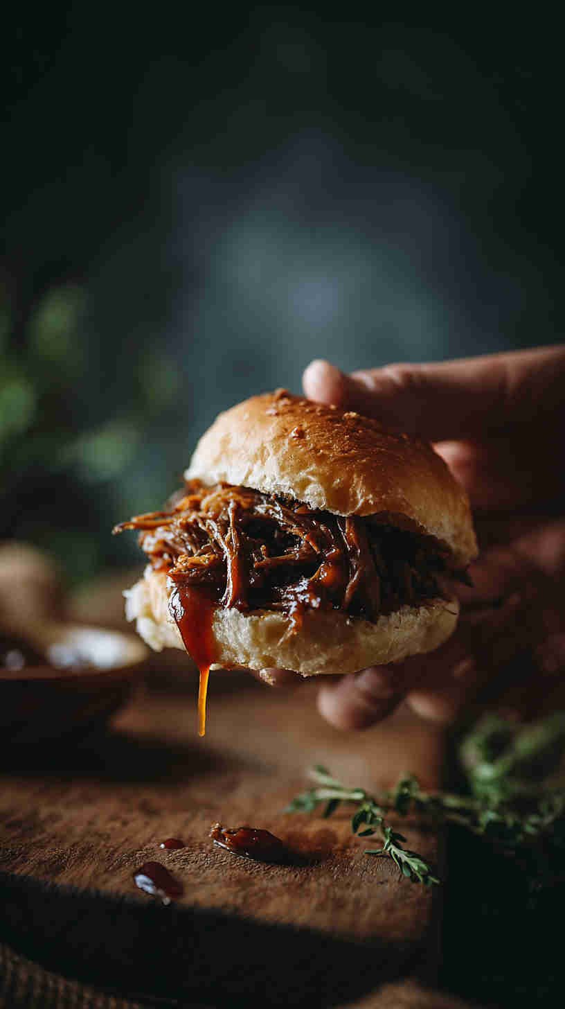 Crockpot BBQ Shredded Beef Sliders