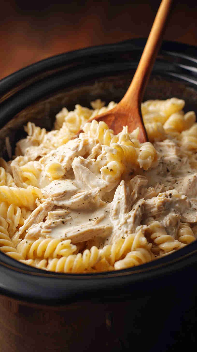 Crockpot Beef Stroganoff with Egg Pasta