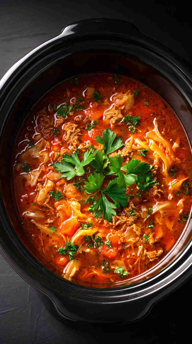 Crockpot Cabbage Roll Soup